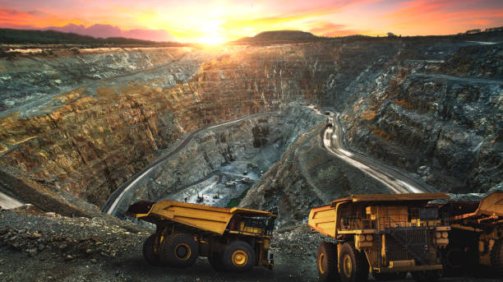 Big dump truck loading for transport minerals gold,Mining industrial at Thailand